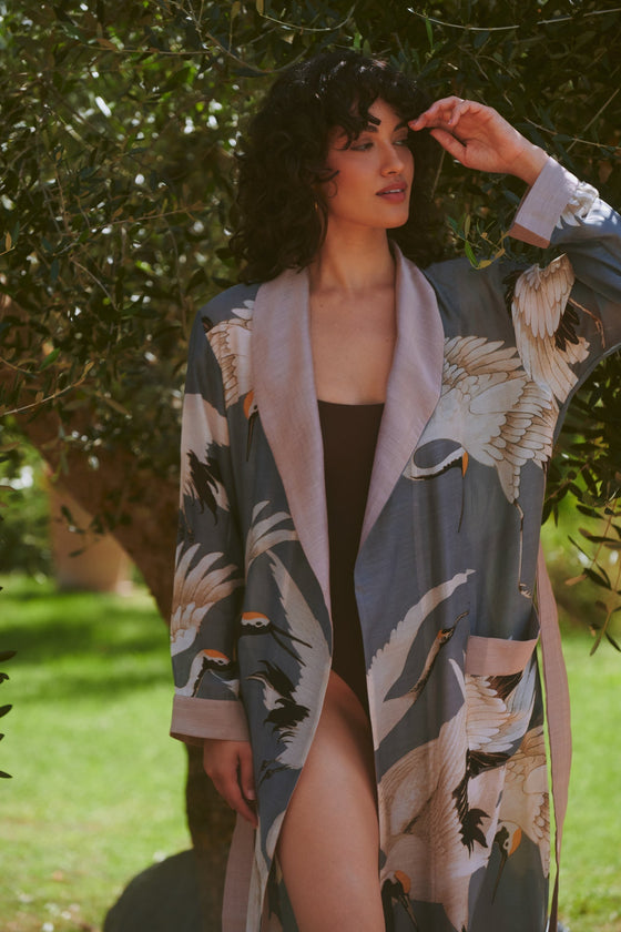 Stork Slate Gown