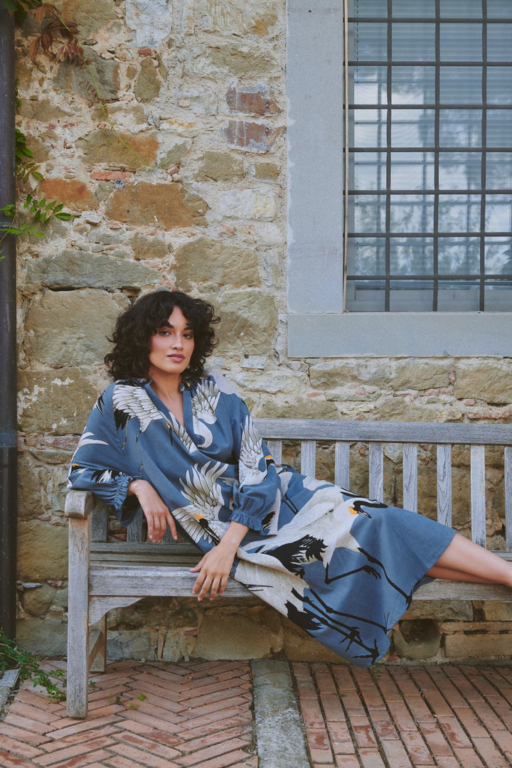 Stork Slate Raglan Dress - One Hundred Stars