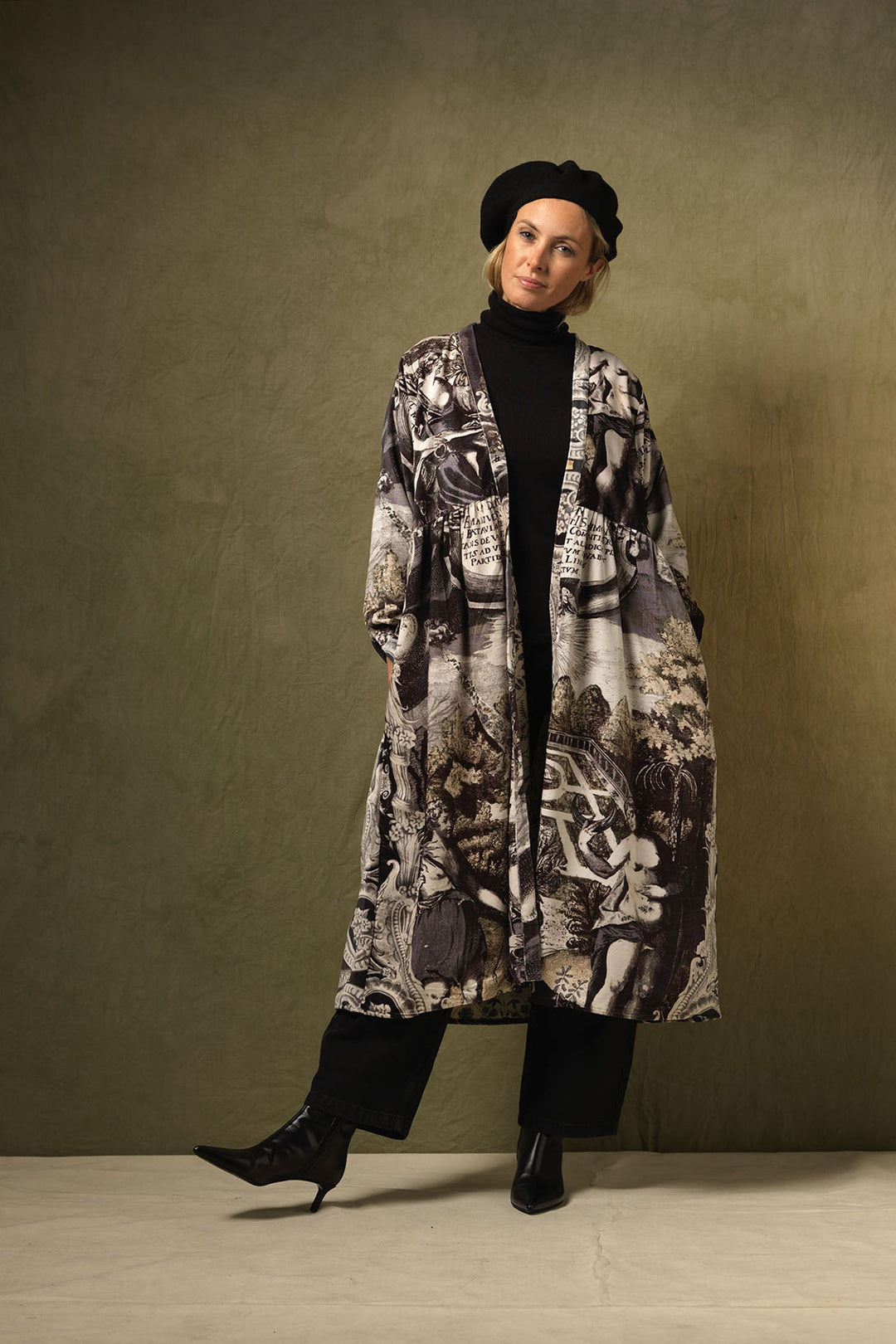 Sunburst Grey Velvet Duster - One Hundred Stars