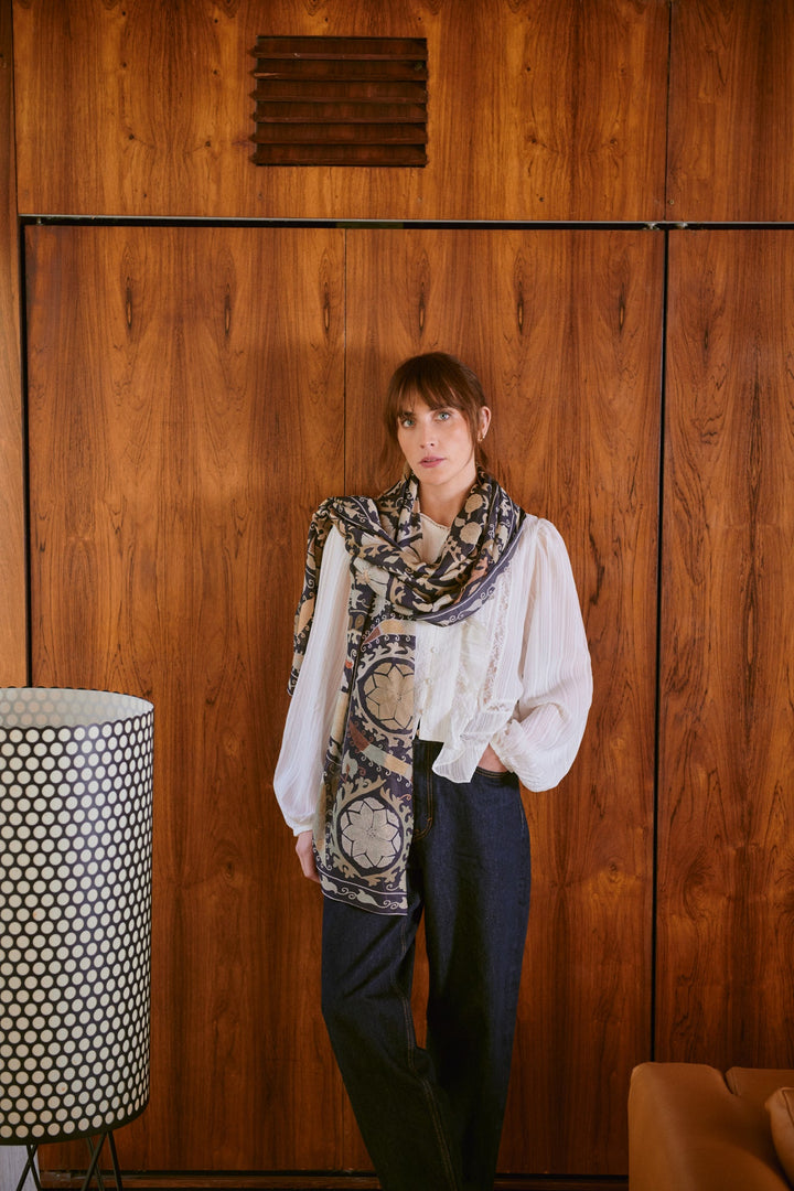 Susani Charcoal Scarf