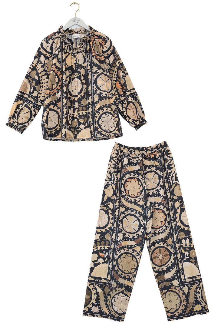 Susani Charcoal Poplin Pyjama Set