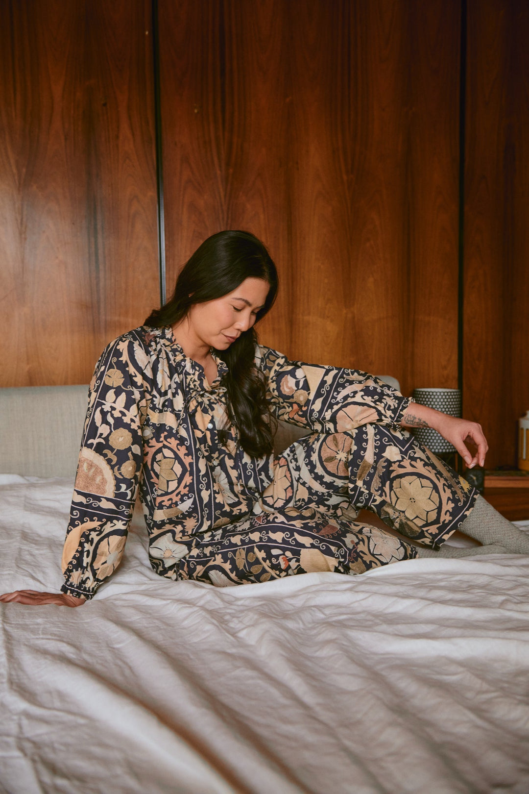 Susani Charcoal Poplin Pyjama Set