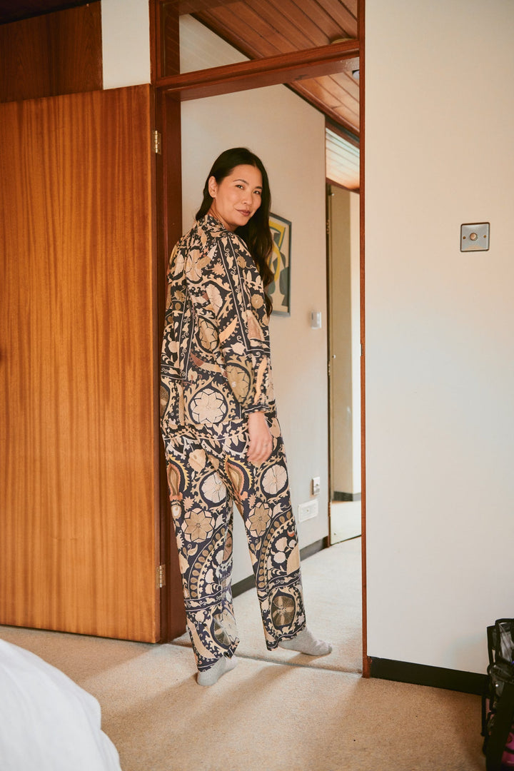 Susani Charcoal Poplin Pyjama Set
