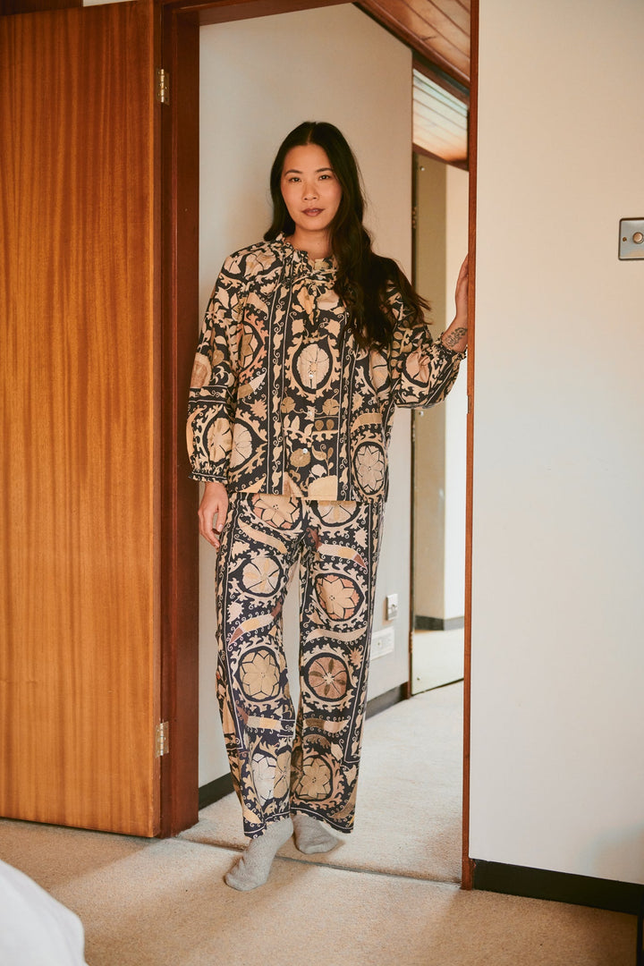 Susani Charcoal Poplin Pyjama Set