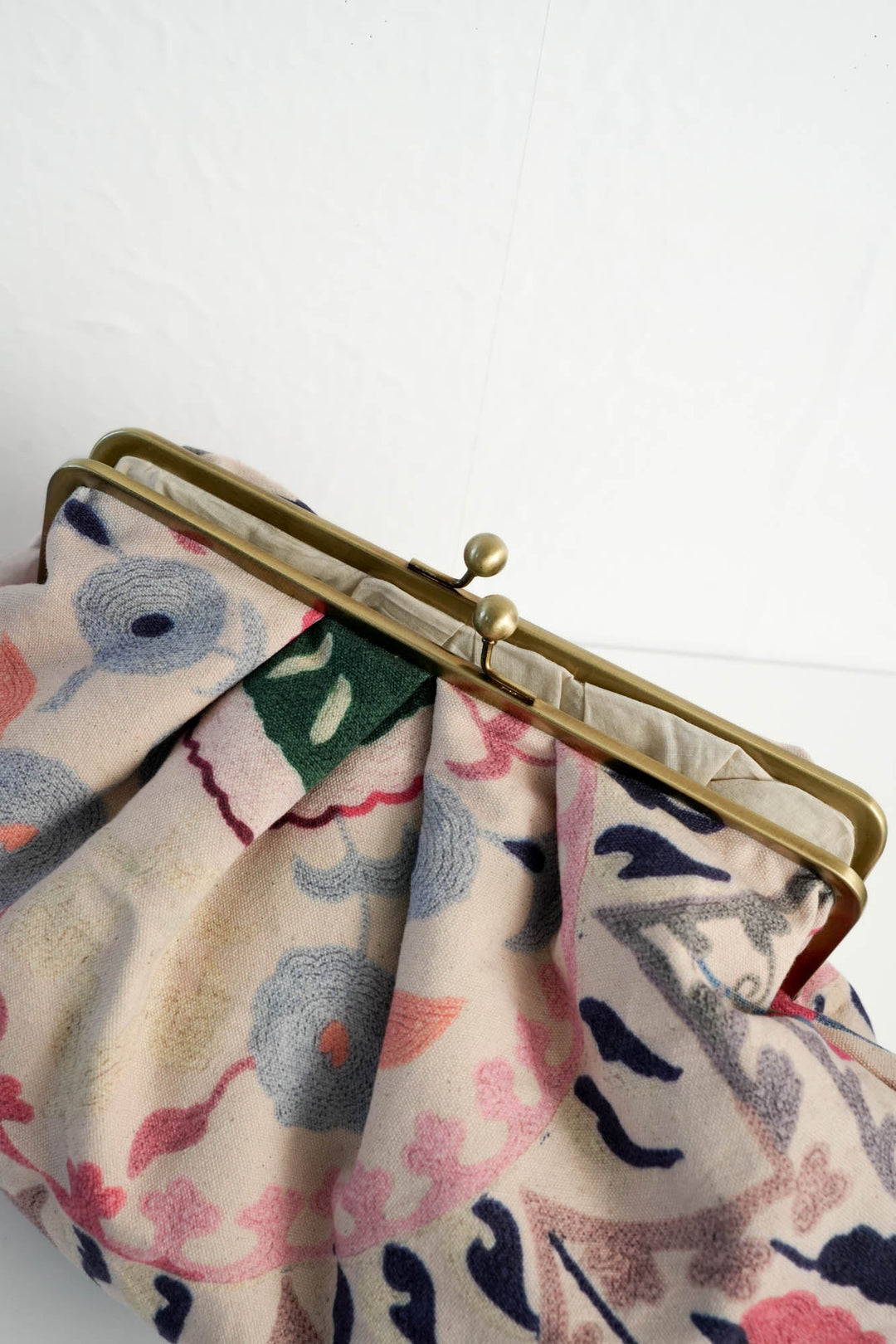 Susani Pink Kiss Lock Clutch Bag