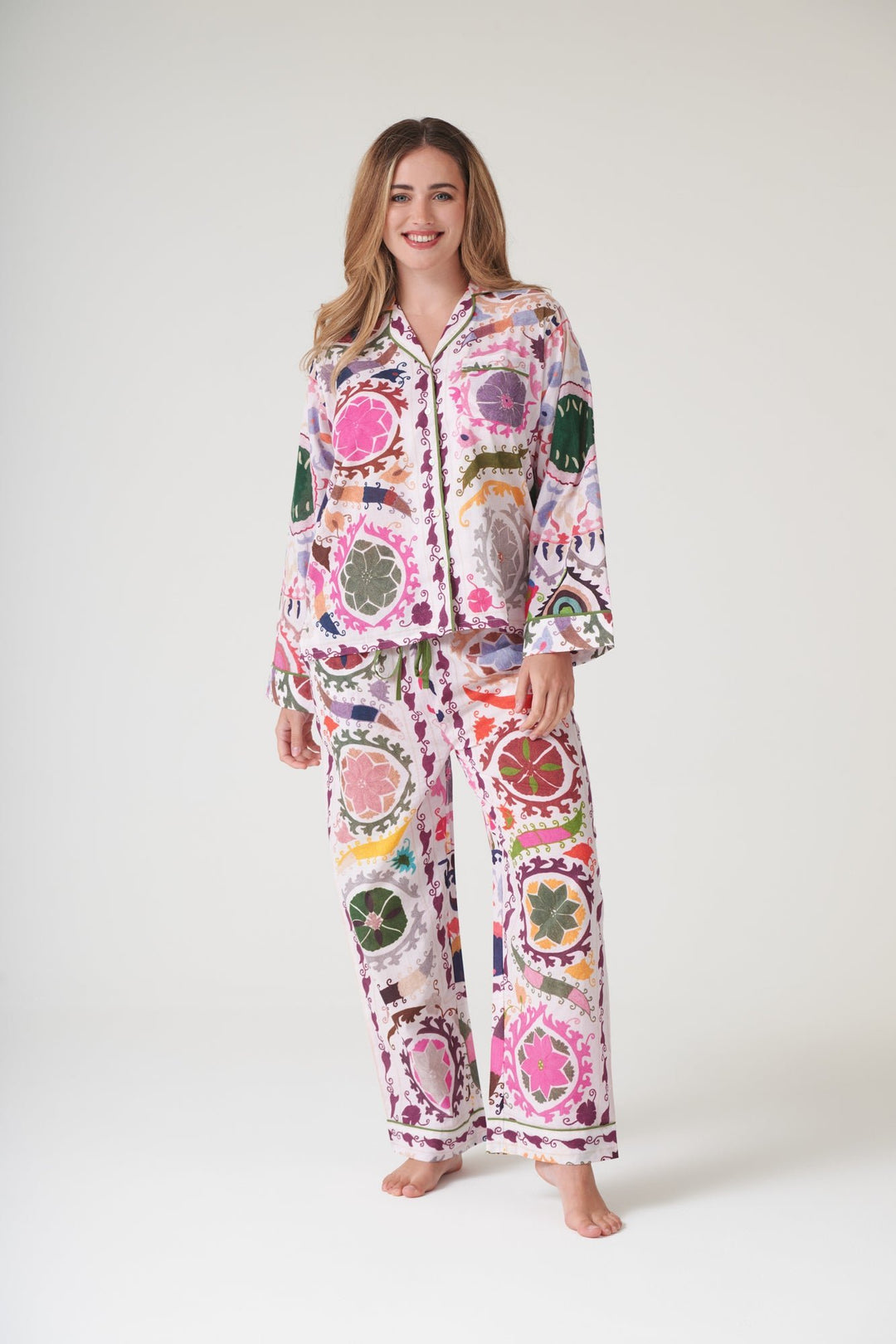 Susani Pink Cambric Pyjama Set