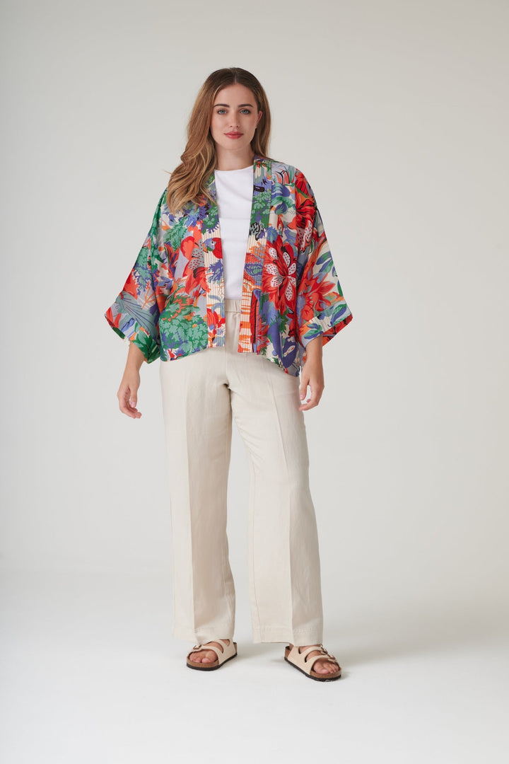 Tropicana Blue Kimono - One Hundred Stars