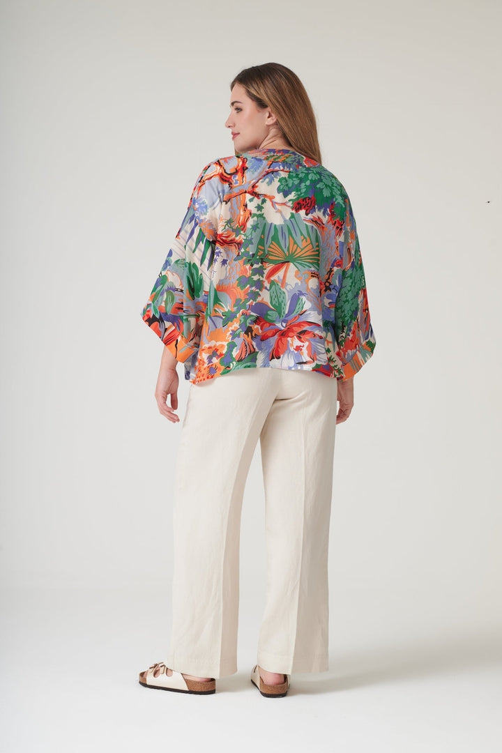 Tropicana Blue Kimono - One Hundred Stars