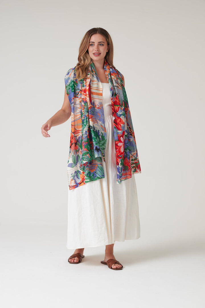 Tropicana Blue Scarf - One Hundred Stars