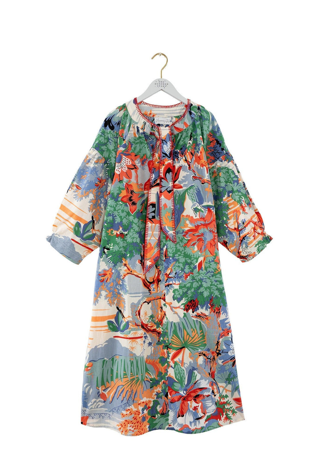 Tropicana Blue Tie Dress - One Hundred Stars