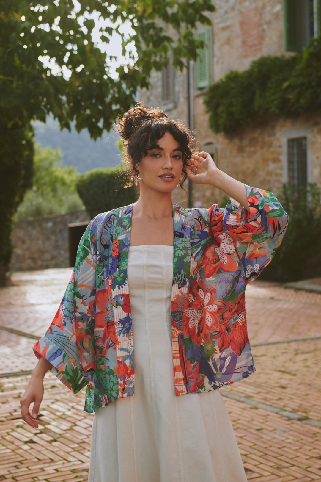 Tropicana Blue Kimono - One Hundred Stars