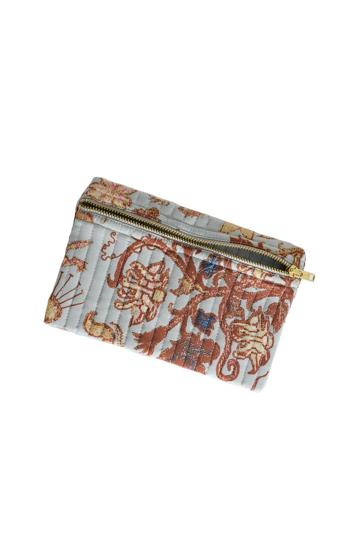 Tudor Rose Grey Pencil Pouch