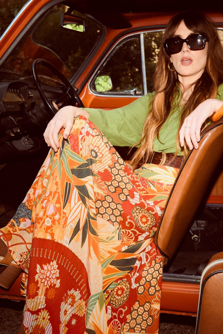 Fans Scarlet A-line Maxi Skirt