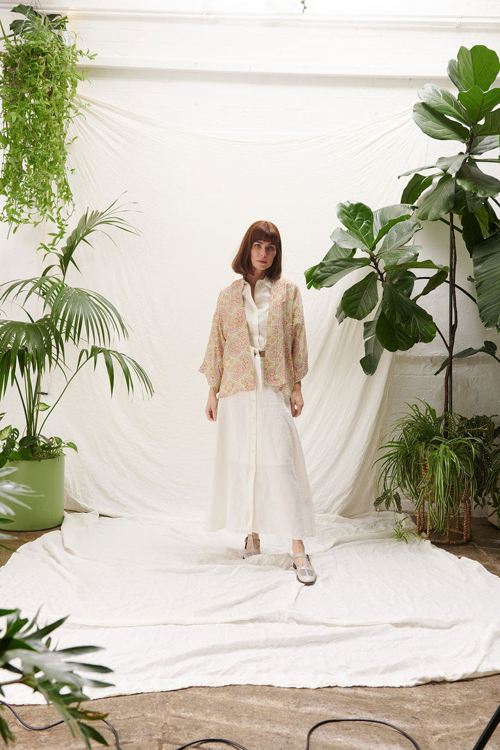 pretty editorial pictures of one hundred stars vintage tiles pink kimono