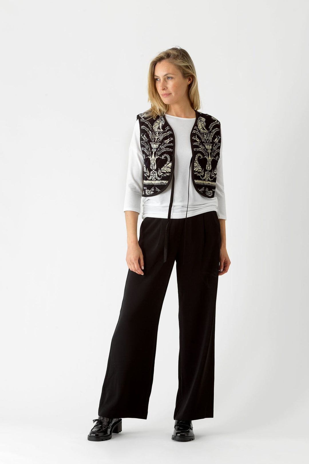 Vintage Damask Black Gilet