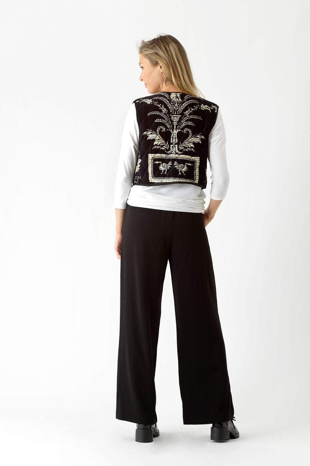 Vintage Damask Black Gilet
