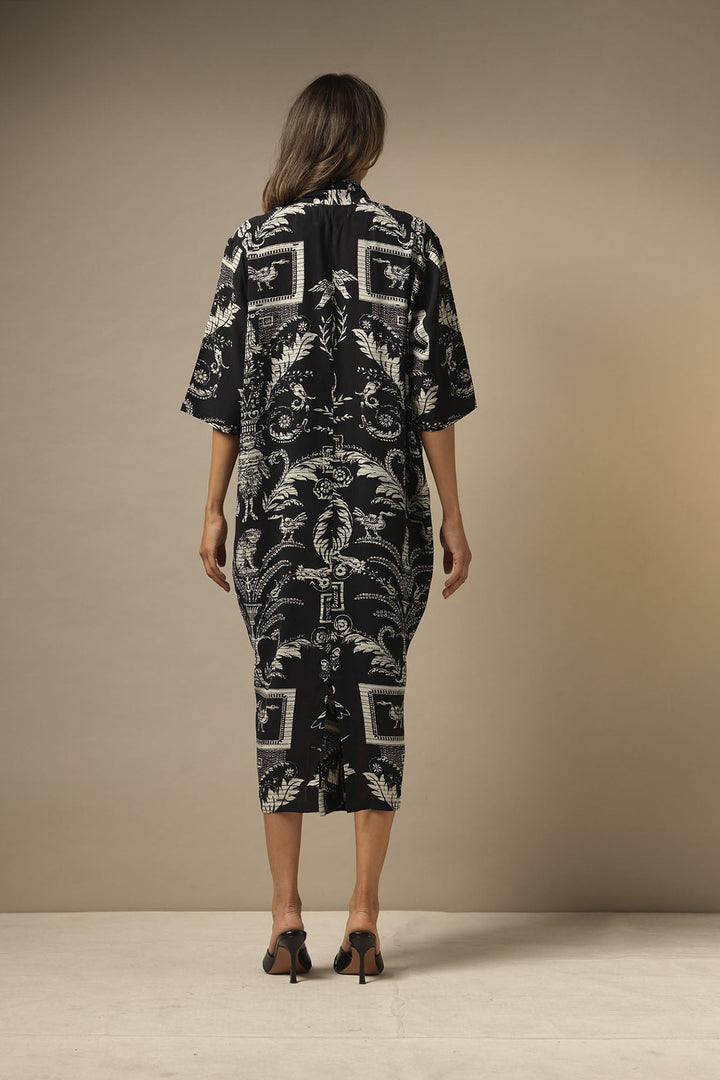 Vintage Damask Black Rachel Dress