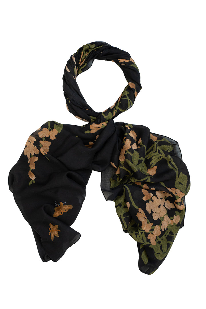 Wisteria Black Scarf