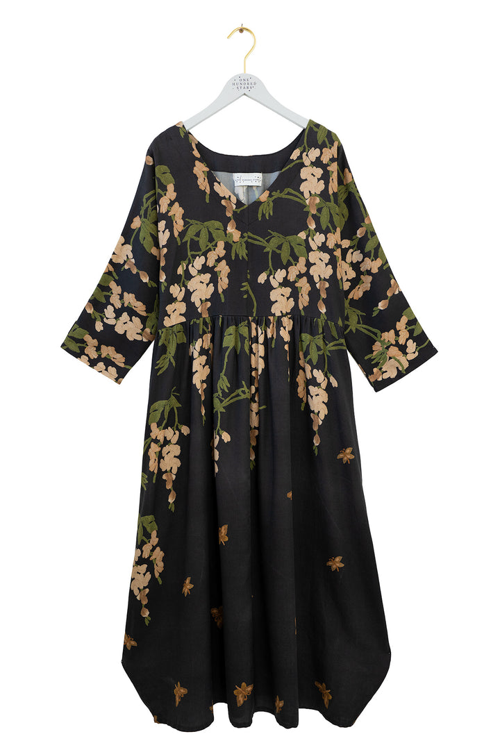 Wisteria Black Tulip Dress