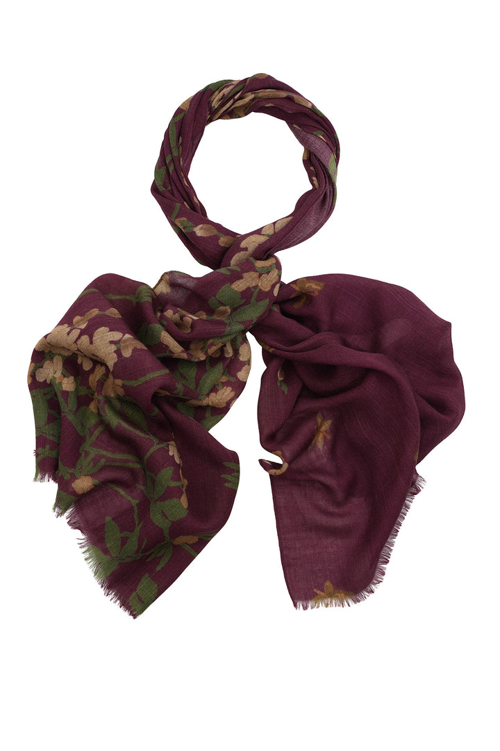 Wisteria Plum Wool Scarf