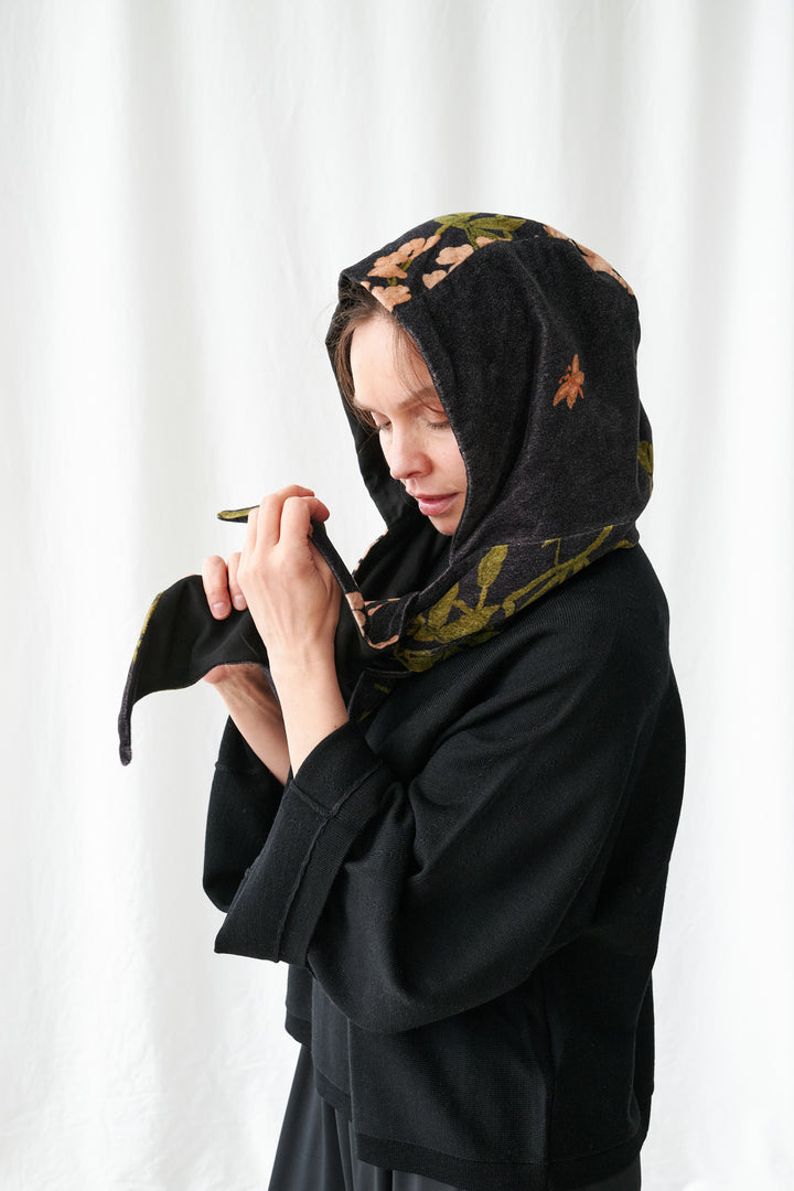 Wisteria Black Velvet Hood