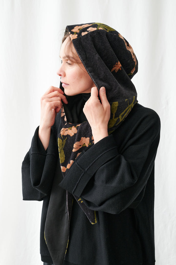Wisteria Black Velvet Hood