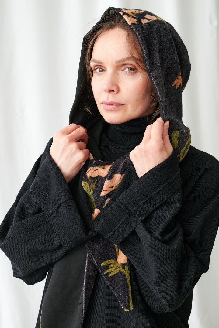 Wisteria Black Velvet Hood