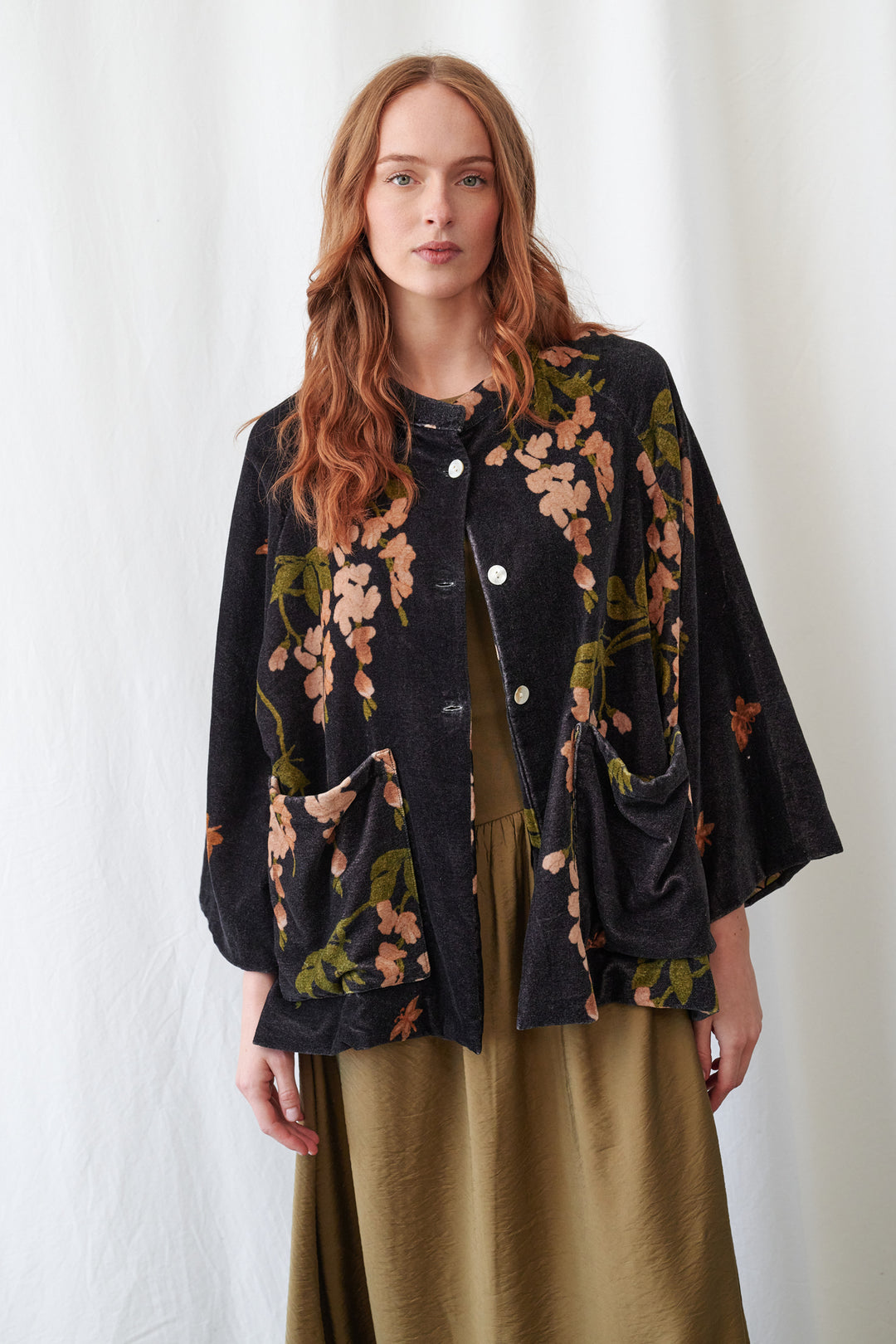 Wisteria Black Velvet Jacket