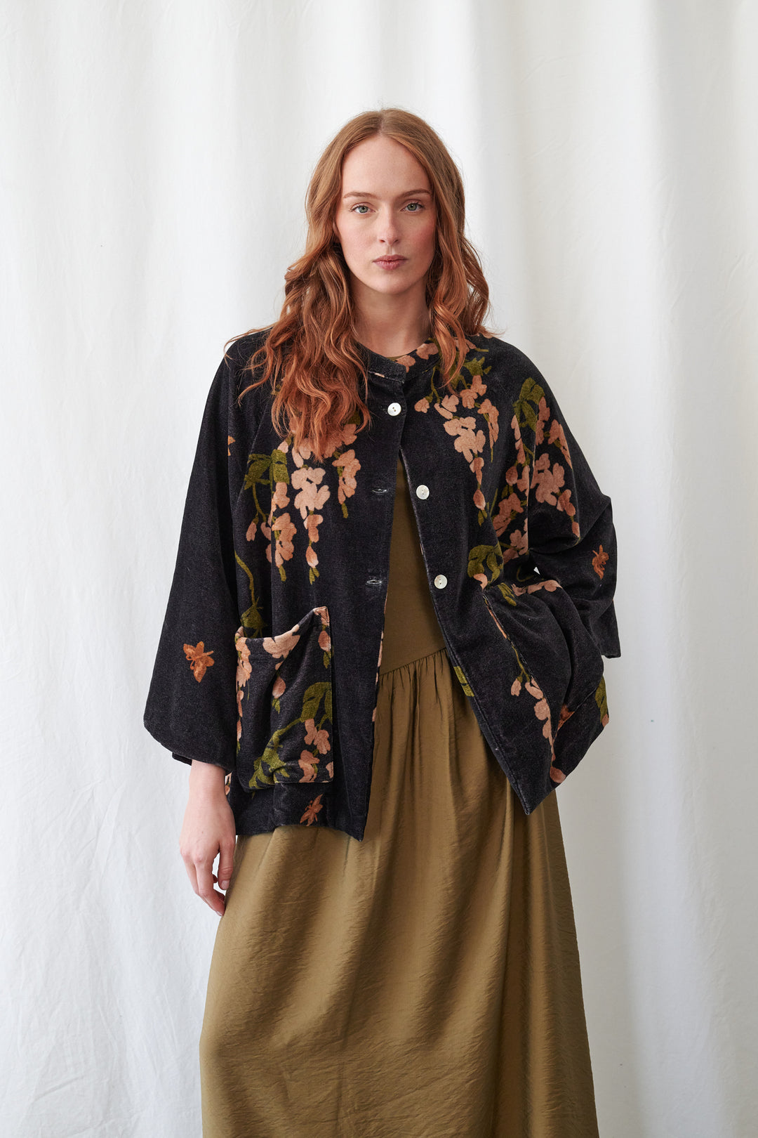 Wisteria Black Velvet Jacket