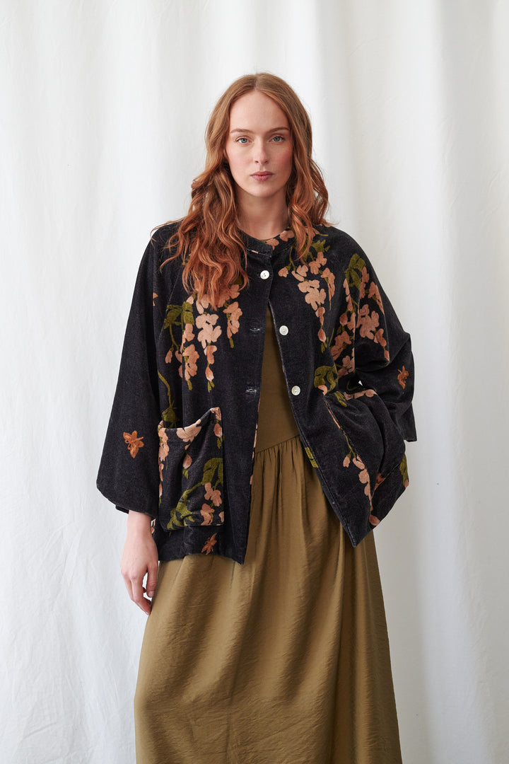 Wisteria Black Velvet Jacket