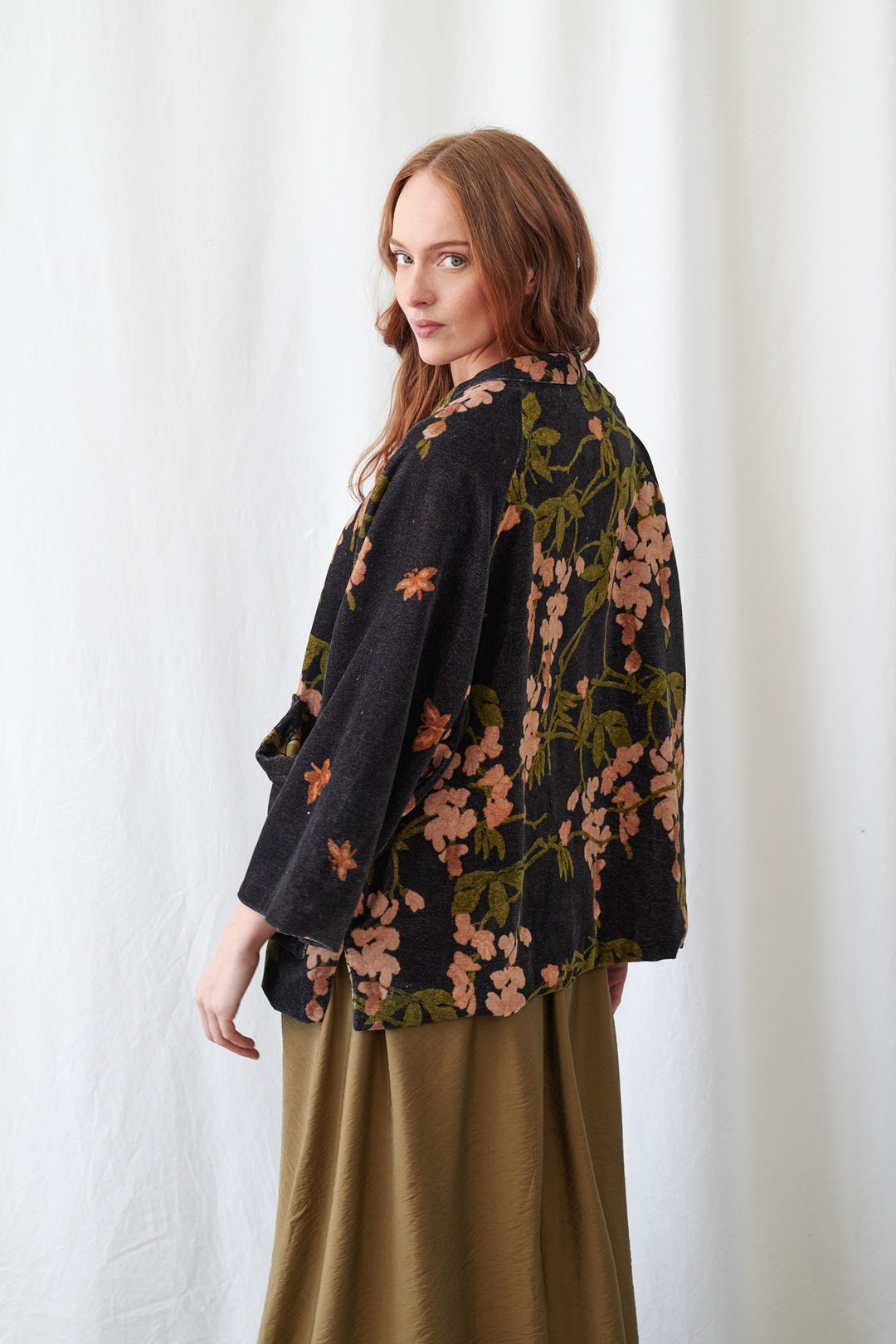 Wisteria Black Velvet Jacket