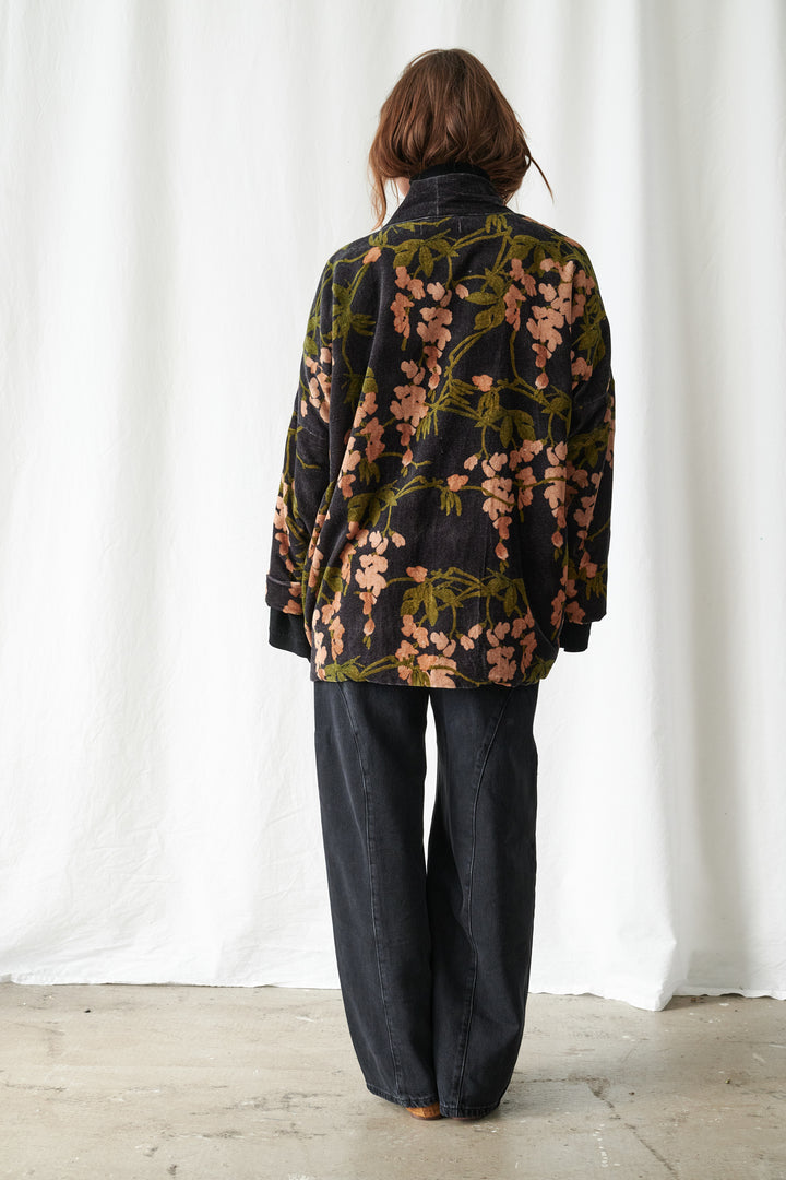 Wisteria Black Velvet Pocket Jacket