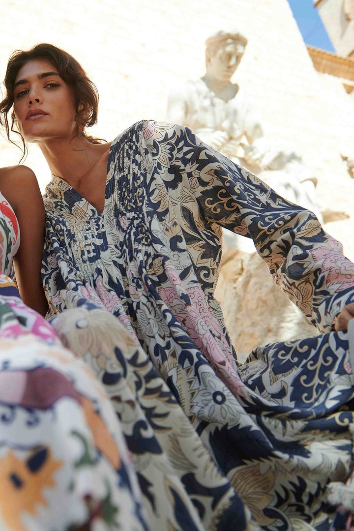 Block Taupe Pinch Pleat Dress