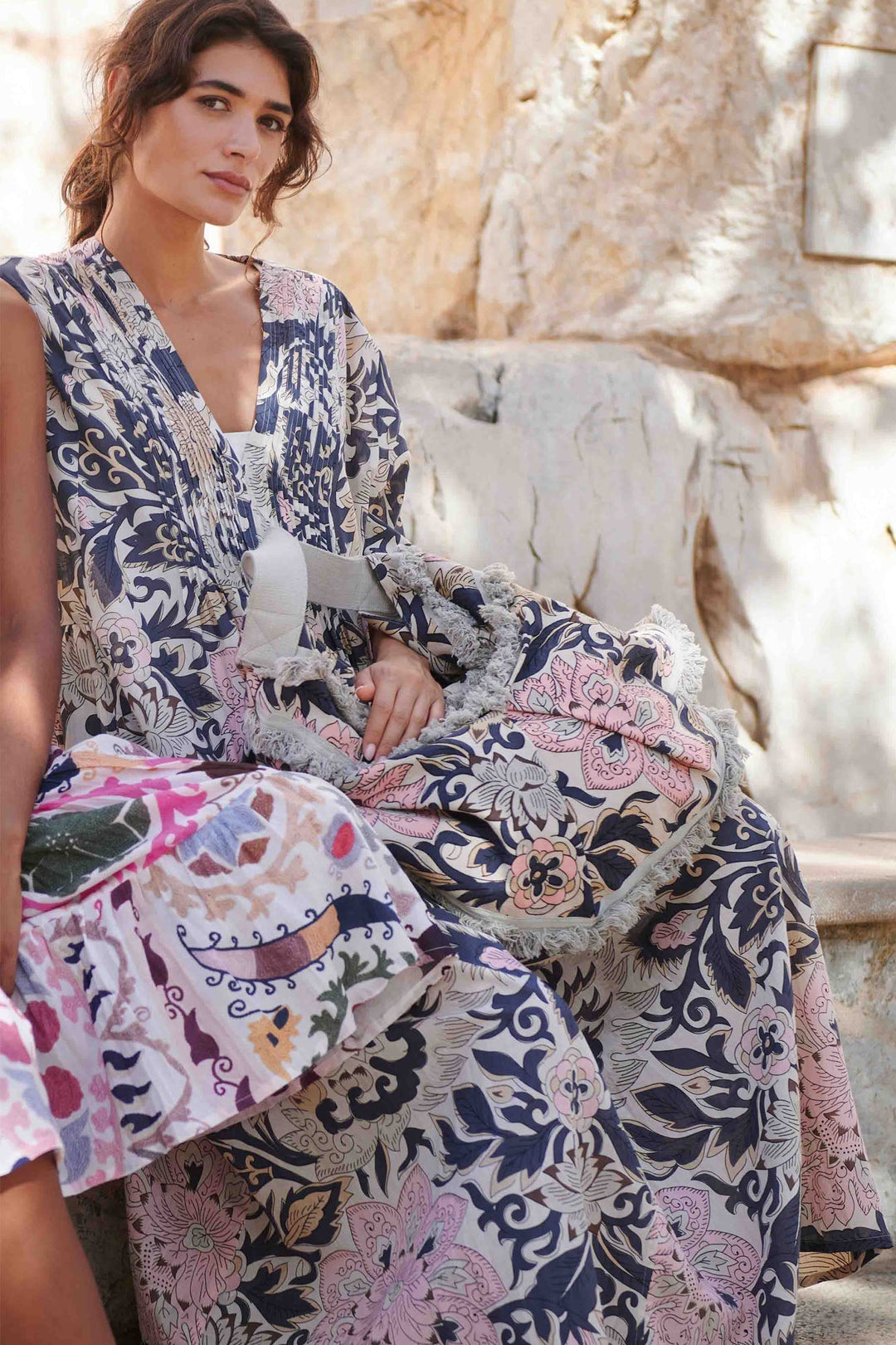 Block Taupe Pinch Pleat Dress