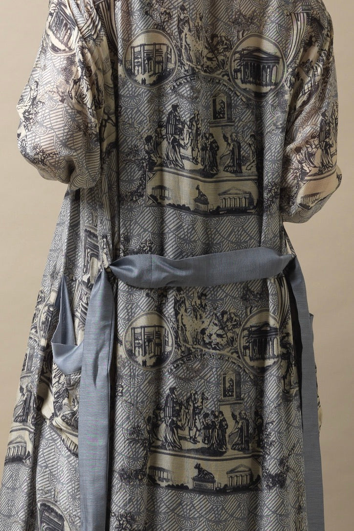 Ancient Columns Charcoal Gown
