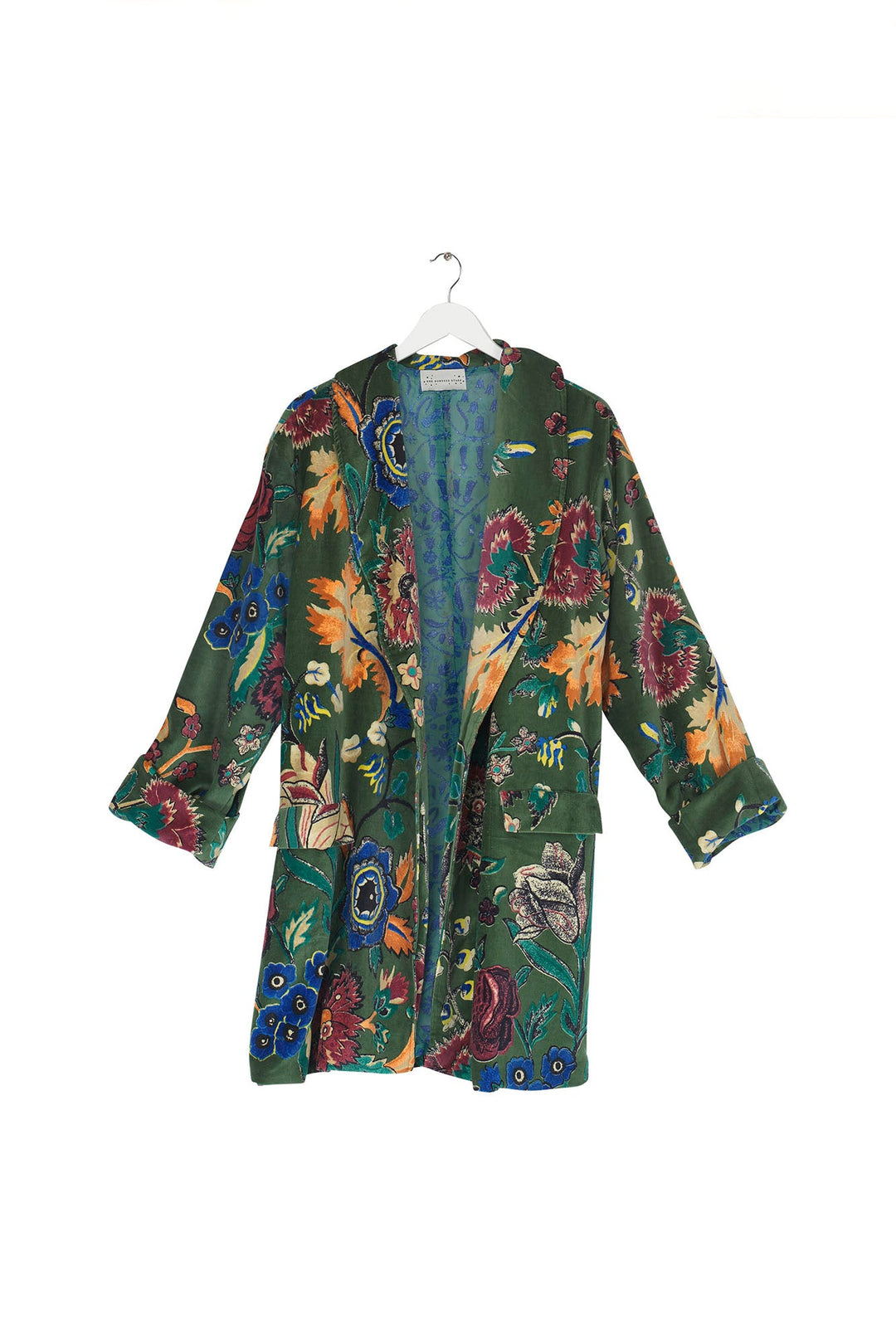 Flower Vase Green Velvet Boyfriend Jacket