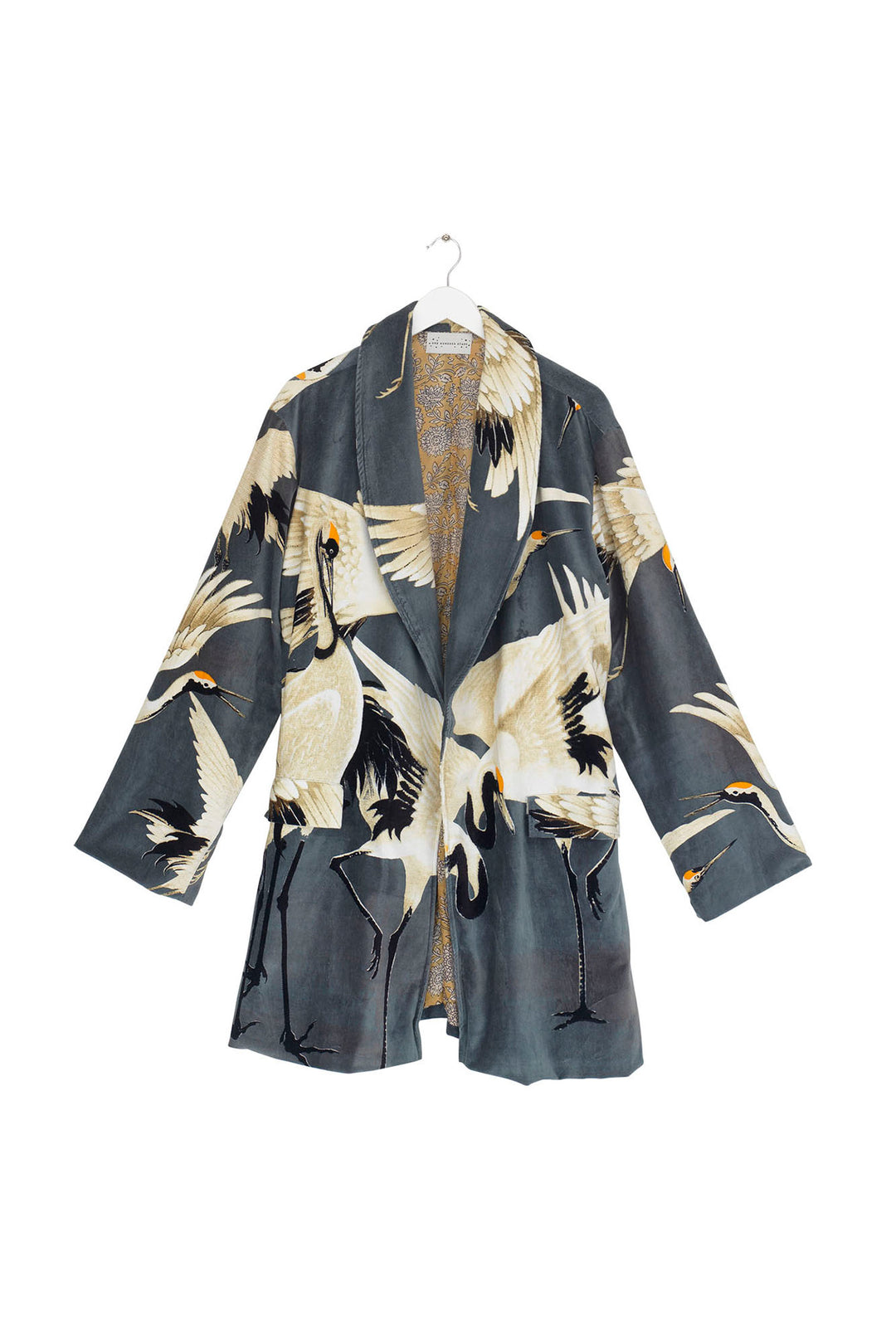 Stork Slate Velvet Boyfriend Jacket