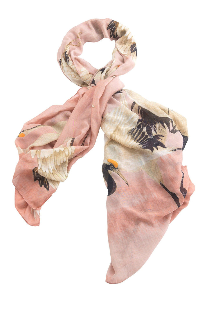 One Hundred Stars Stork Plaster Pink Scarf- Our scarves are a full 100cm x 200cm making them perfect for layering in the winter months or worn as a delicate cover up during the summer seasons.