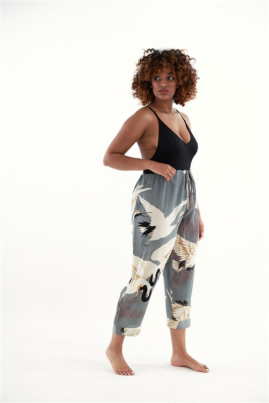 One Hundred Stars Stork Slate Cropped Lounge Pants- These versatile cropped wide leg bottoms make the perfect lounge wear and have a super soft fit and feel making them ideal for a relaxed look.