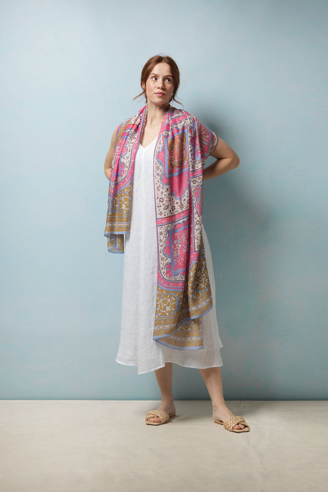 Indian Summer Pink Scarf