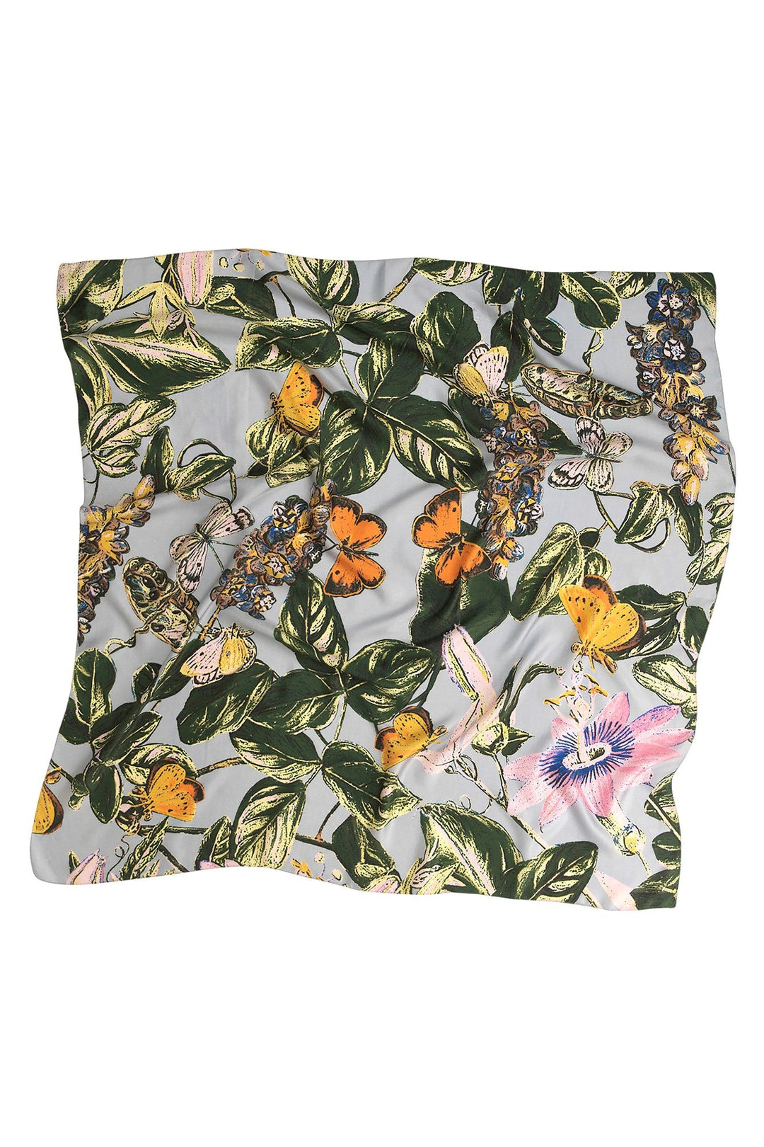 Marianne North Chilli Plant Silk Scarf- 100% silk, 100% hand screen printed and a whole 100cm x 100cm of print, this silk scarf oozes luxury whether you wear it knotted around your neck, as a headscarf or fastened around the handle of your favourite handbag.