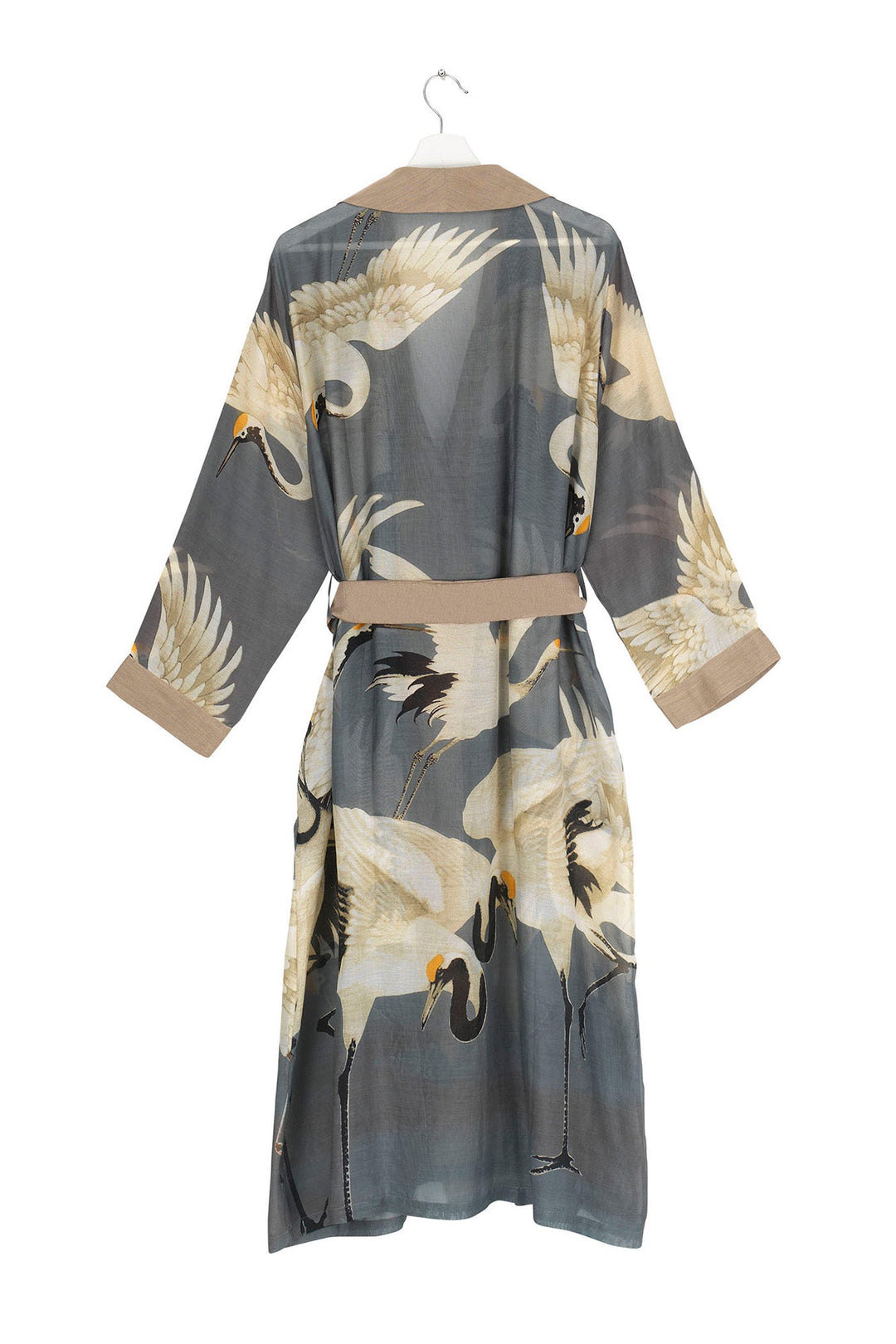 Storks and cranes have been a major art deco trend in both fashion and interiors and this robe perfect robe for anyone looking for something chic, stylish and in vouge! Made from a custom blend of modal and viscose which creates a silky lightweight material while having a more sustainable impact on the environment. 