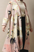Stork Plaster Pink Velvet Duster Coat