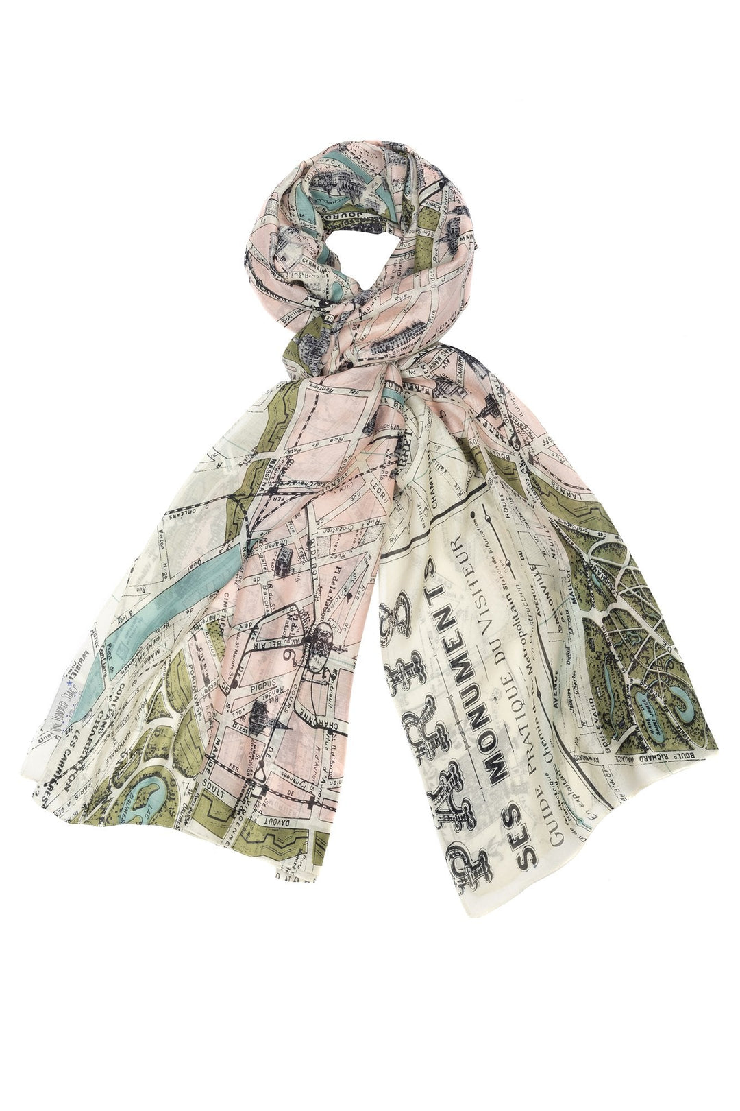One Hundred Stars Paris Map Scarf- Our scarves are a full 100cm x 200cm making them perfect for layering in the winter months or worn as a delicate cover up during the summer seasons.