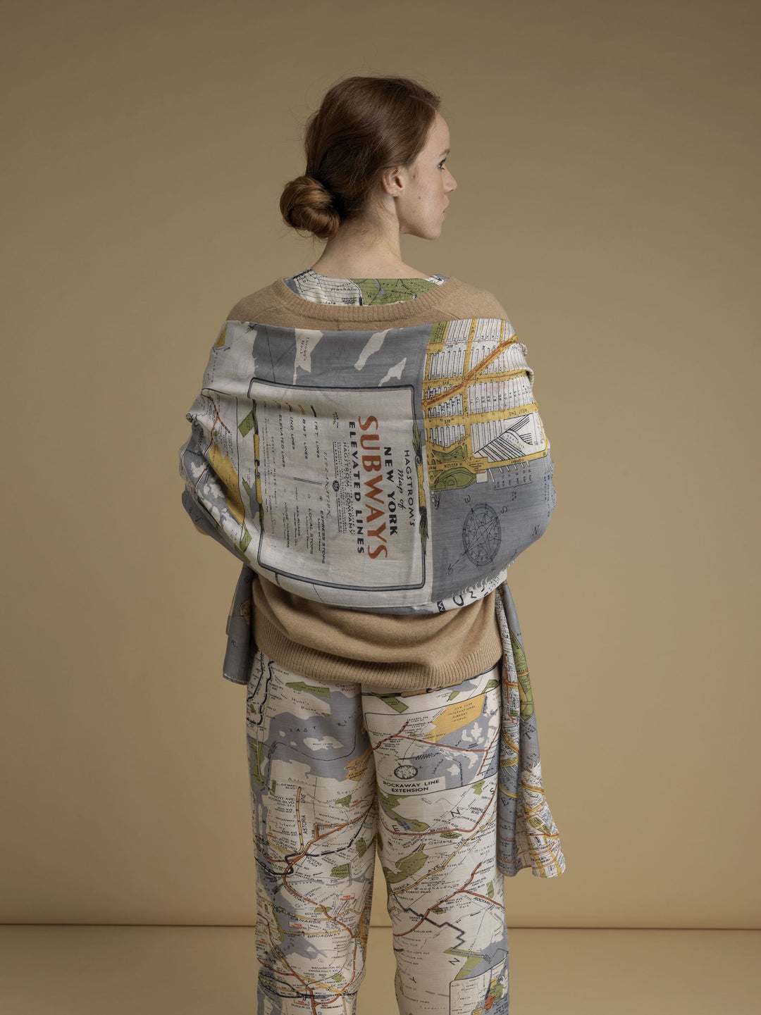 New York City Grey Map Scarf