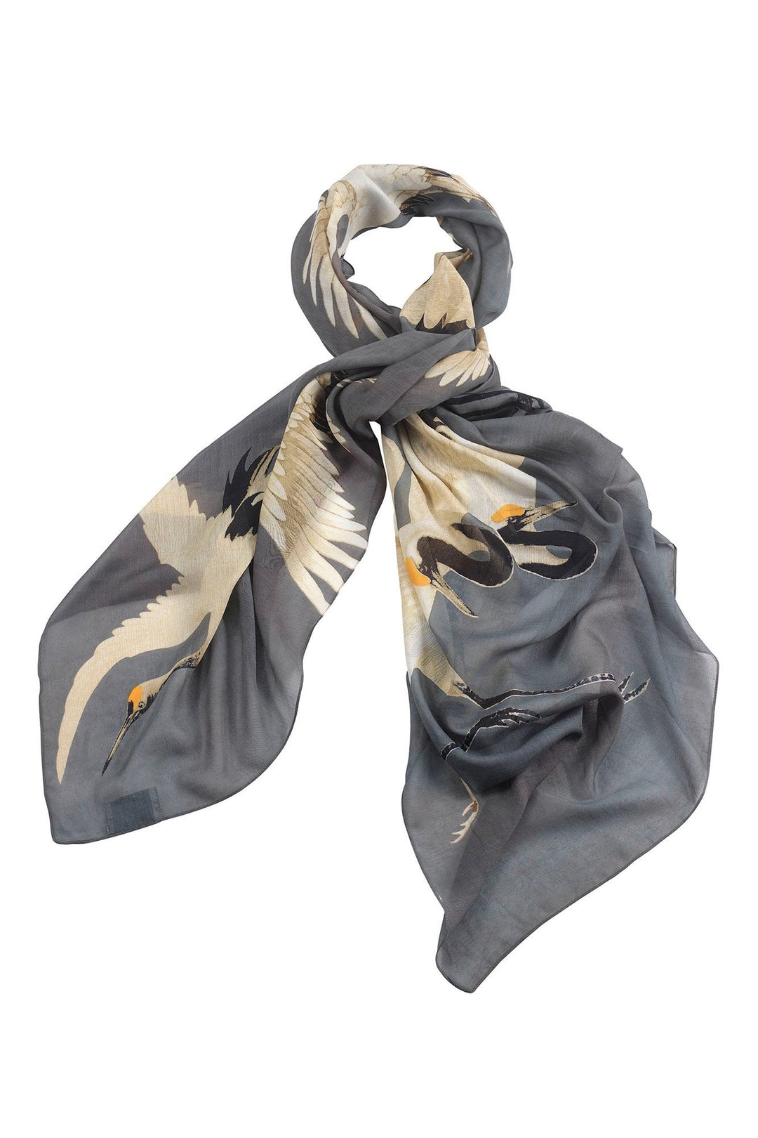 One Hundred Stars Stork Crane Slate Grey Scarf - this scarf is great to adding warmth in the winter or great for wearing pashmina style in the summer. 