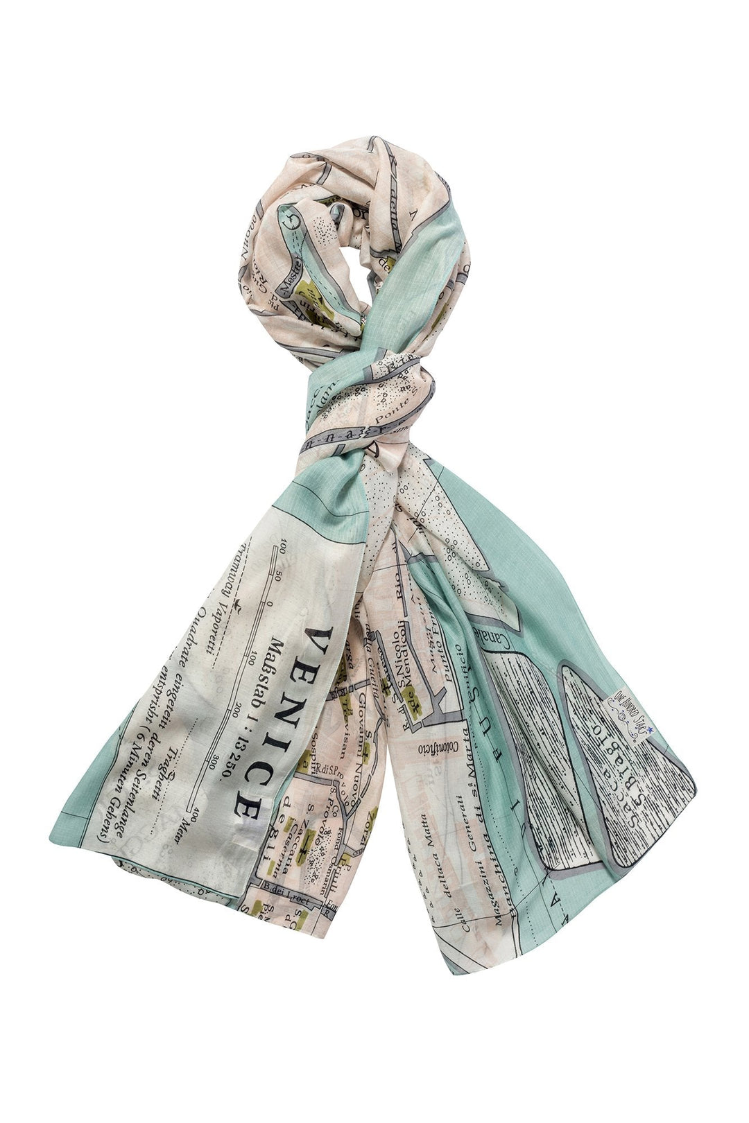 One Hundred Stars Venice Map Scarf- Our scarves are a full 100cm x 200cm making them perfect for layering in the winter months or worn as a delicate cover up during the summer seasons.
